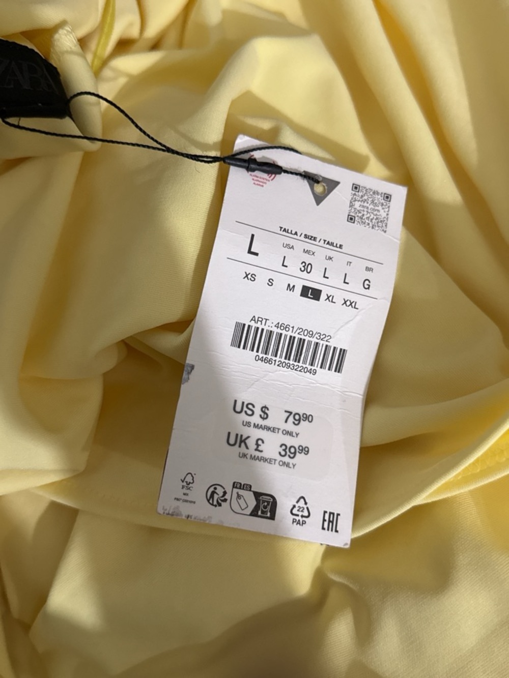 Zara Pale Yellow Draped Maxi Dress - Picture 8 of 9